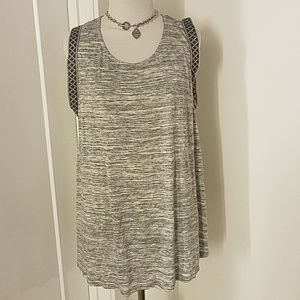 Embroidered Trim detail tank XL